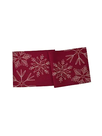 SANDER |  Weihnachts Tischläufer 50x138cm SNOWFLAKES Red | 